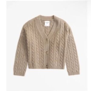 Abercrombie & Fitch Tan Cable Knit Cardigan Sweater